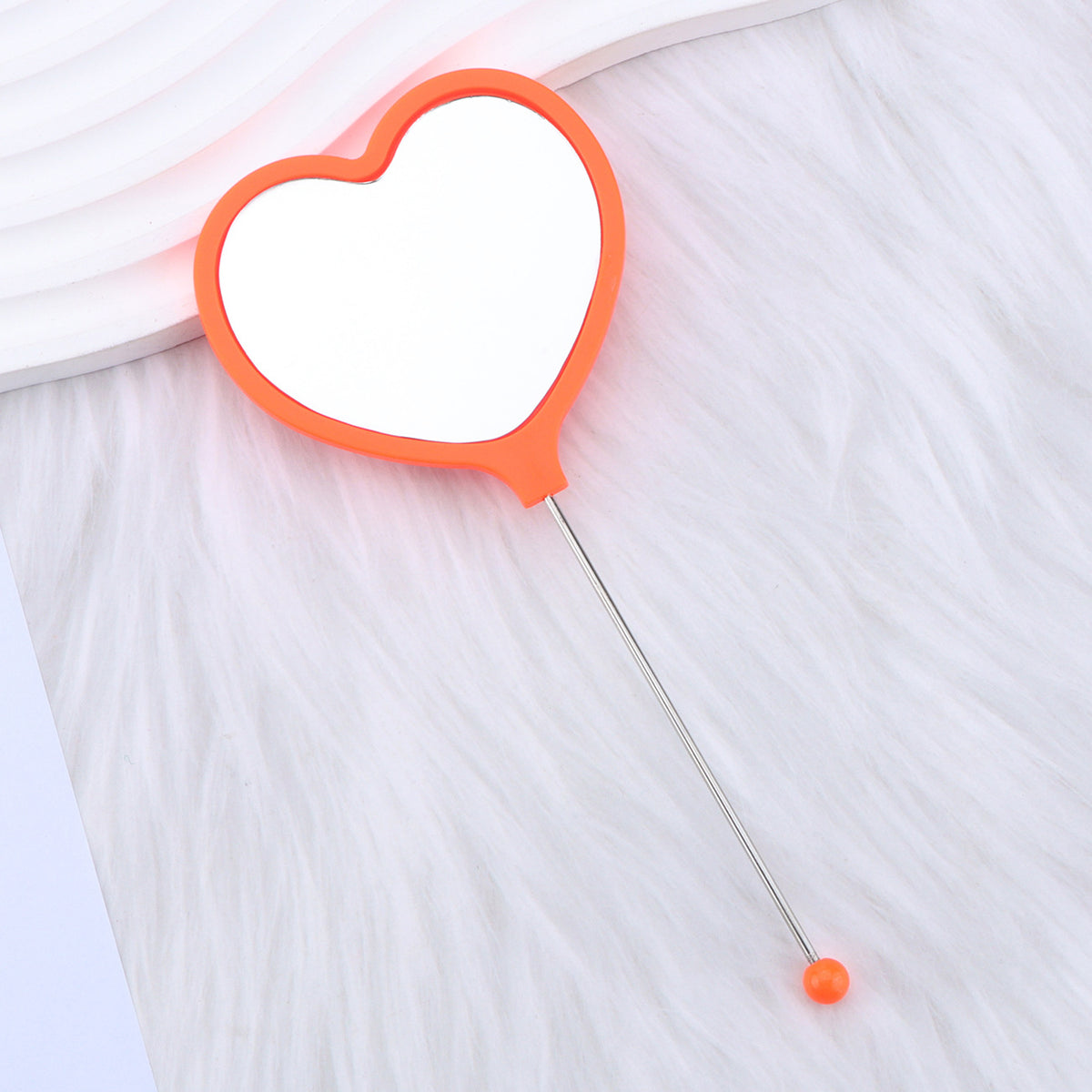 Beadable Plastic Mirrors Handheld Heart-shaped