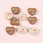 Silicone Focal Beads Heart Shaped Double Sided Bookshelf 20pcs 4