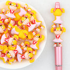 3D Hey Arnold Girl Character Silicone Focal Beads 20pcs 