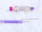 Beadable Mechanical Pencil Translucent Glittered Plastic Barrel 0.5mm 2