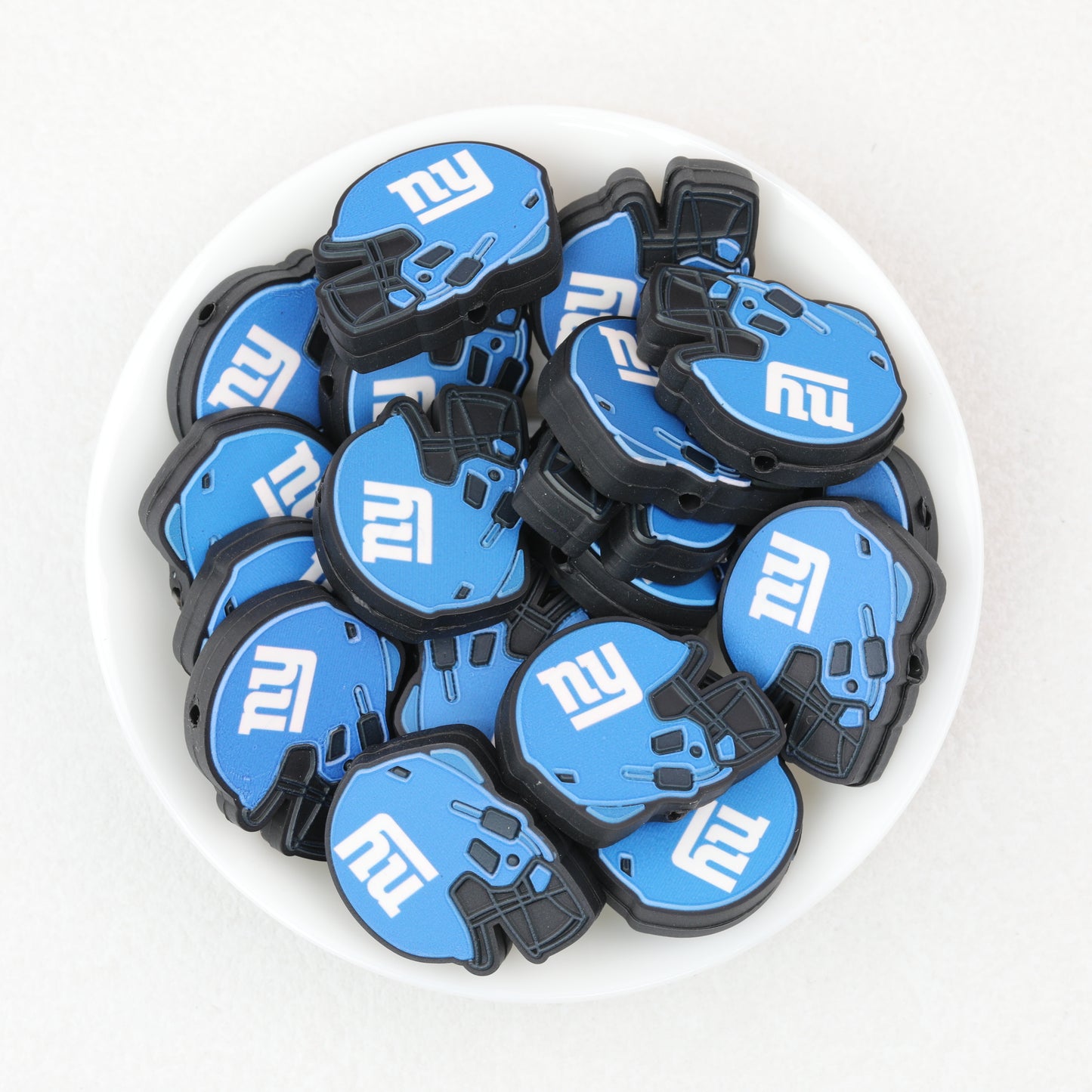 NFL Teams Helmet Silicone Focal Beads Printed Designs 20pcs 17