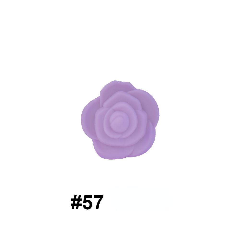 Double-Sided Flower Silicone Beads Multi Color Solid 50pcs 26