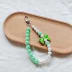 Acrylic Beaded Bow Keychain Colorful Glossy Pearl Accents 11