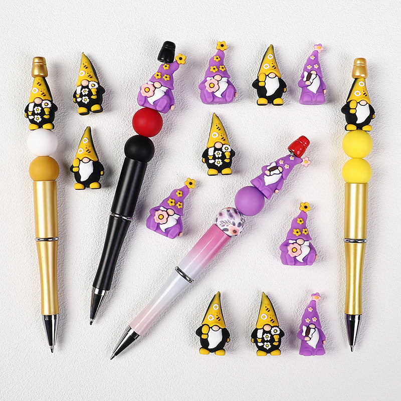 3D Flower Bee Dwarf Silicone Focal Beads 20 pcs 6