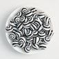 Colorful 15mm Swirl Pattern Priented Round Silicone Beads 50pcs 7
