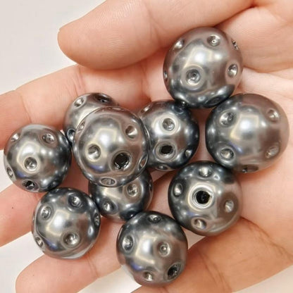 Silver Pearl Finish 20mm Golf Ball Shape Bubblegum Acrylic Beads 10pcs 3
