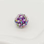 Wavy Rhinestone Beads 18mm Bubblegum Acrylic Multicolor 4pcs 11
