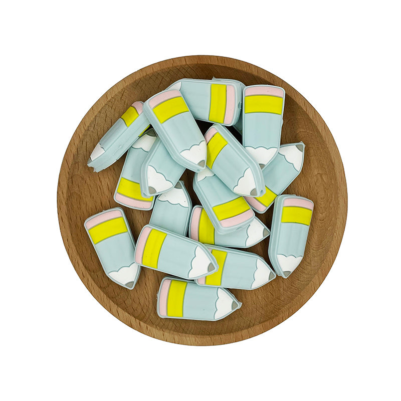 Silicone Focal Beads Pencil Color Block Sections 20pcs 2