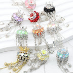 Fancy Crown Tassel Polymer Clay Beads with Rhinestones 23mm 5pcs
