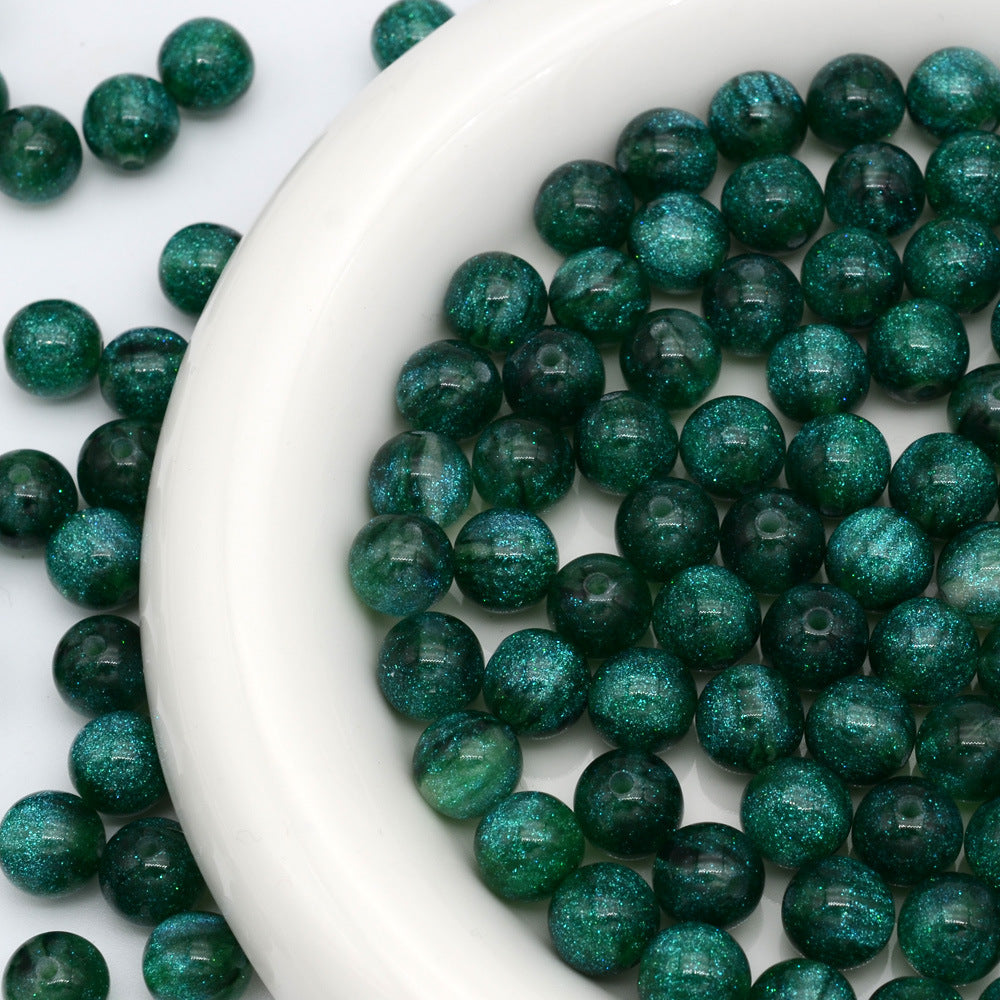 Mystic Galaxy Round Resin Beads 8mm and 10mm with Hole 100pcs 7