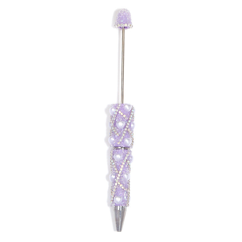 Beadable Pen with Rhinestone Pearl Chain Multicolor Rotating 5 Pcs 23