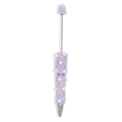 Beadable Pen with Rhinestone Pearl Chain Multicolor Rotating 5 Pcs 23