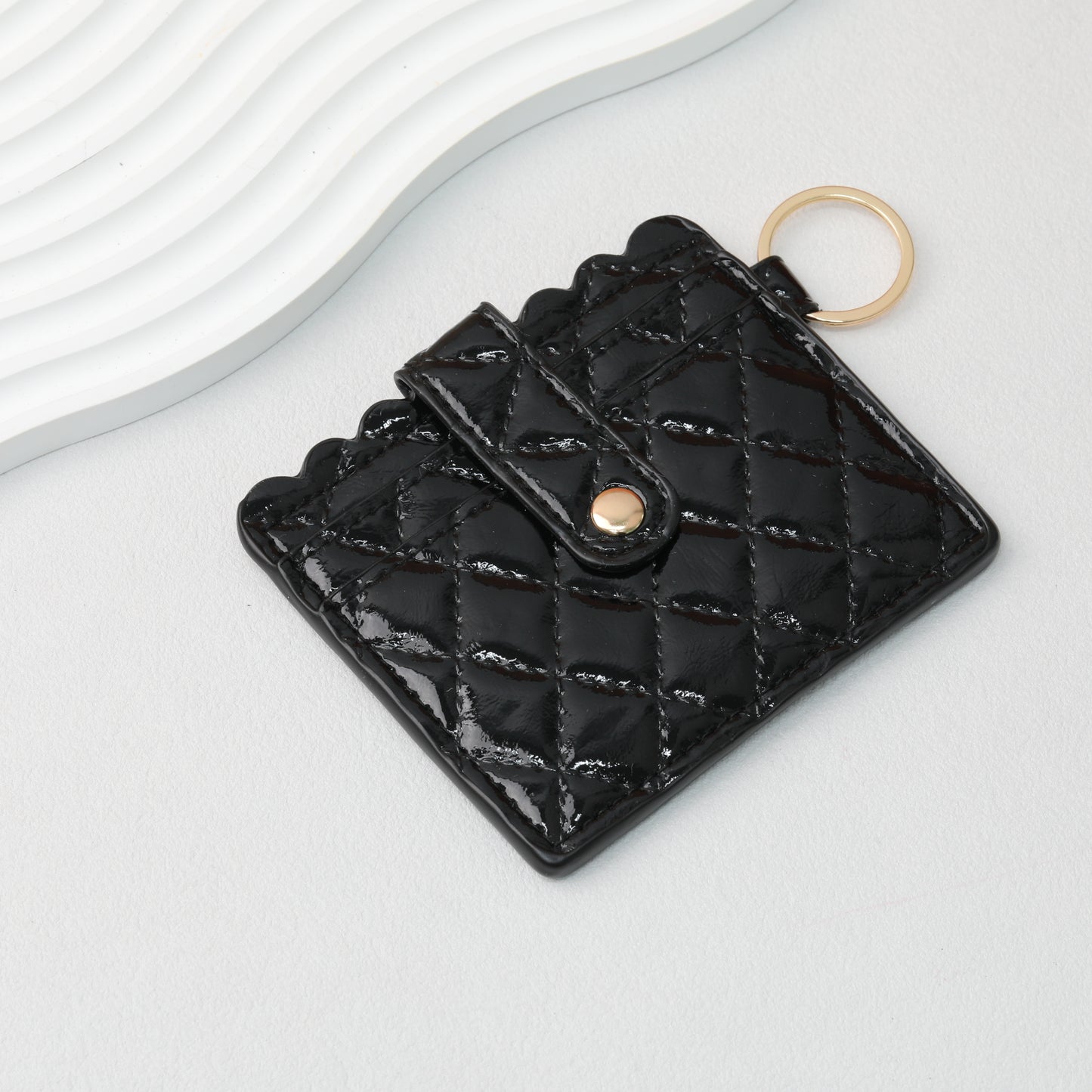 PU Card Holder Keychain Multi Patterned