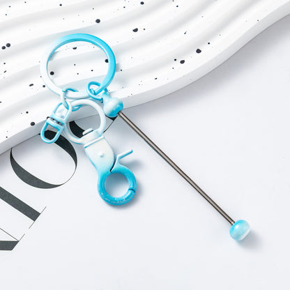 Beadable Gradient Color DIY Metal Keychain