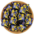 Silicone Focal Beads Pikachu Stitch Characters Wearing Hoodies 20Pcs 3