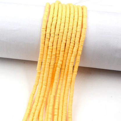 Flat Clay Beads 4mm Solid Color Polymer Disc 10strands 9