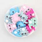 3D Axolotl Silicone Focal Beads Wholesale, Colorful Pink Blue Pastel Design
