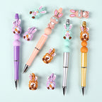 Silicone 3D Focal Beads Easter Bunny Wearing Glasses 20pcs 10