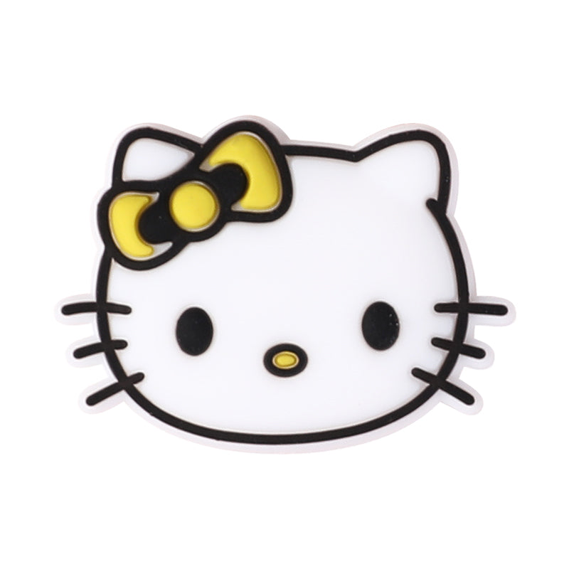 Silicone Focal Beads KT Cat Head With Pink and Red Bow 20pcs 6
