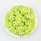 Cute Light Green Snake Silicone Focal Beads 20pcs