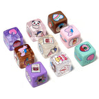 Cartoon Square Acrylic Beads 12mm Printed 5pcs 5
