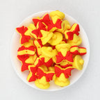 3D Bow Bell silicone focal beads Wholesale, Red Yellow Christmas Design