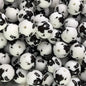 15mm Silicone Beads Black Ghost Print Playful Theme 50pcs