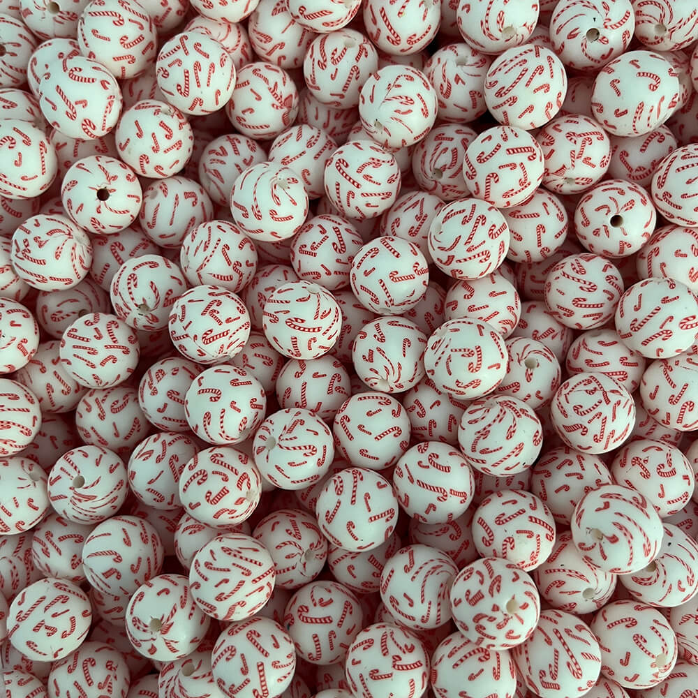 28 Christmas Printed Silicone beads