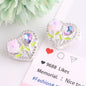 Fancy Heart Shaped Rose Rhinestone Alloy Beads 20mm 3pcs 10