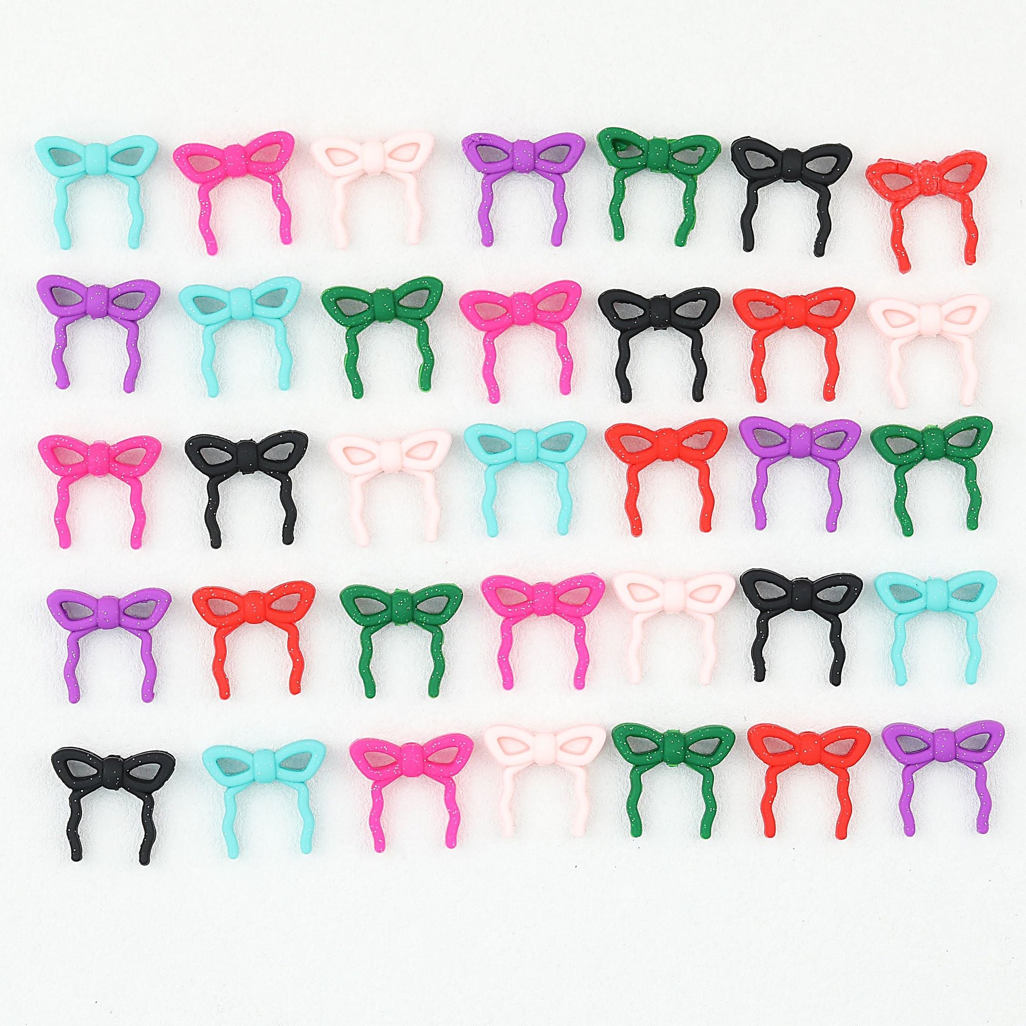 Colorful Bow Silicone Focal Beads with Hole 20 pcs