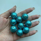 Opaque Bubblegum Beads 20mm Spray Painted Wrinkle Texture 10pcs 10