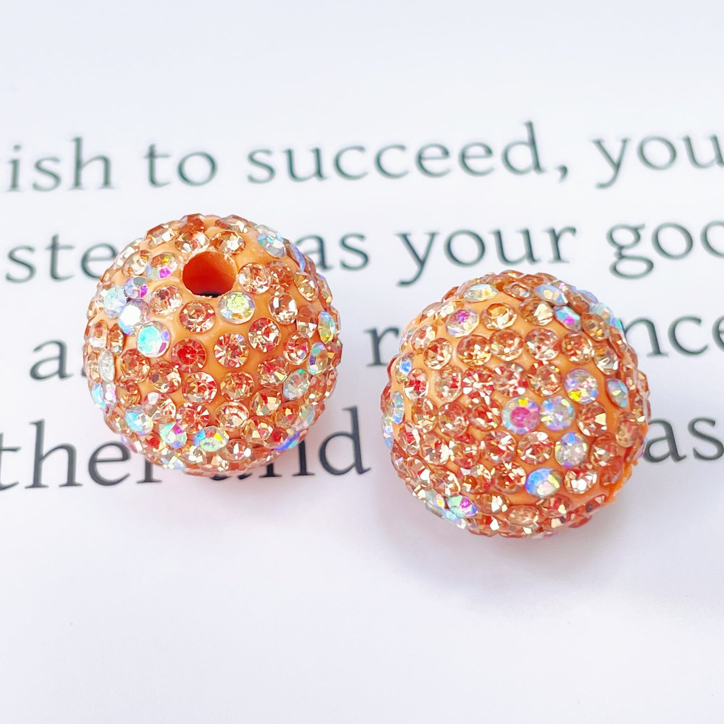 Colored Clay Ball Rhinestone Beads 16mm Glass Glaze 20pcs 5