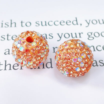 Colored Clay Ball Rhinestone Beads 16mm Glass Glaze 20pcs 5