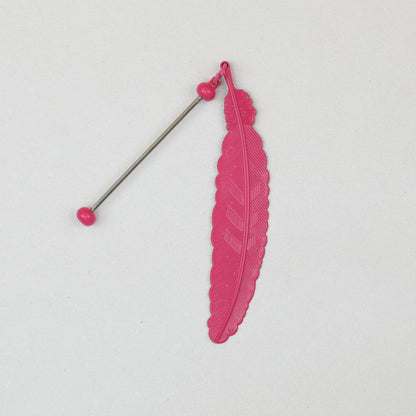 Beadable Feather Bookmarks Metal Colorful Detailed 13g