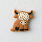 Highland Cow Silicone Focal Beads Colorful 20pcs - Brown