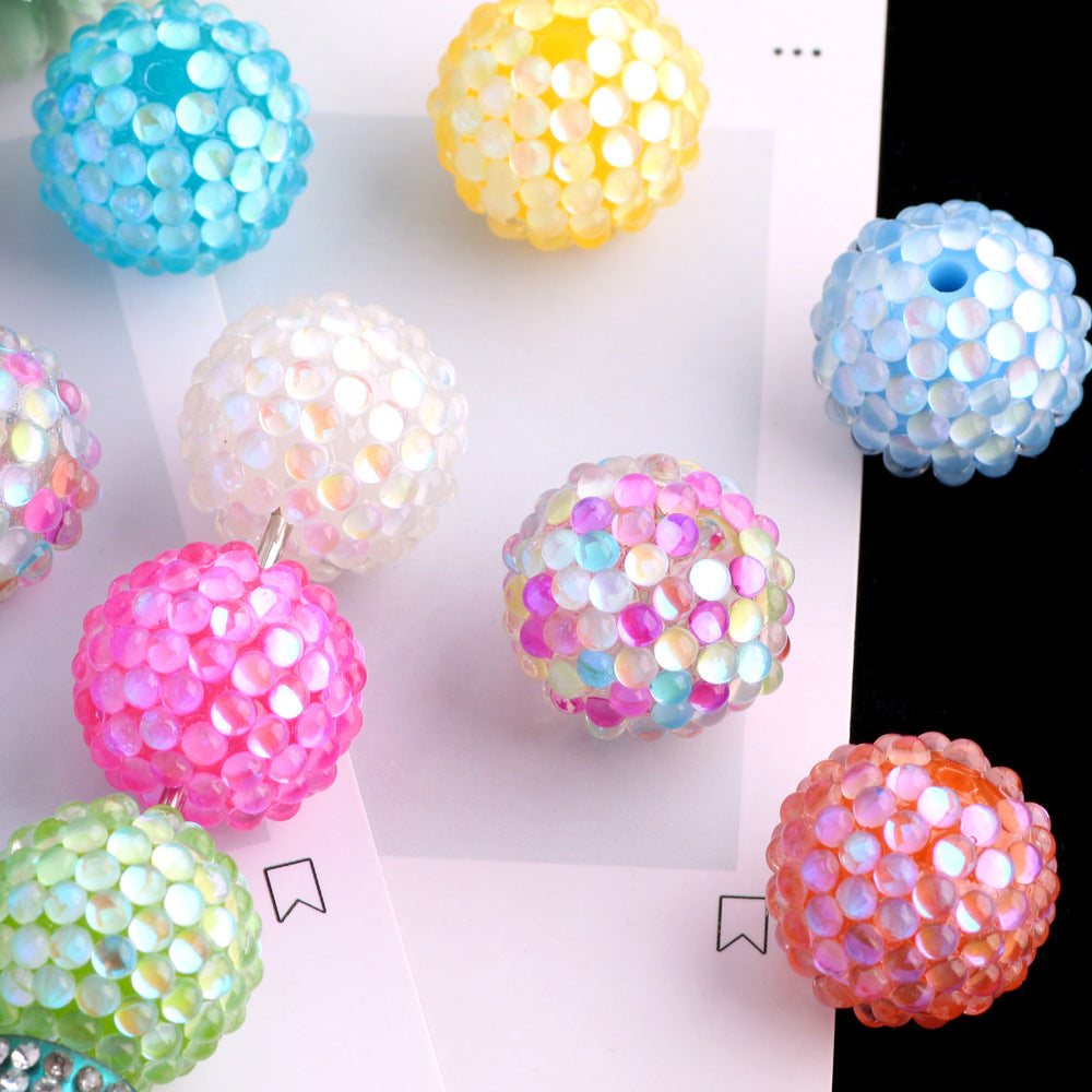 Aurora Gradient 20mm Bubblegum Resin Rhinestone Beads 20pcs 2