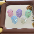 Square Acrylic Beads 14mm Diagonal-hole Jelly Color Star Pattern 10pcs