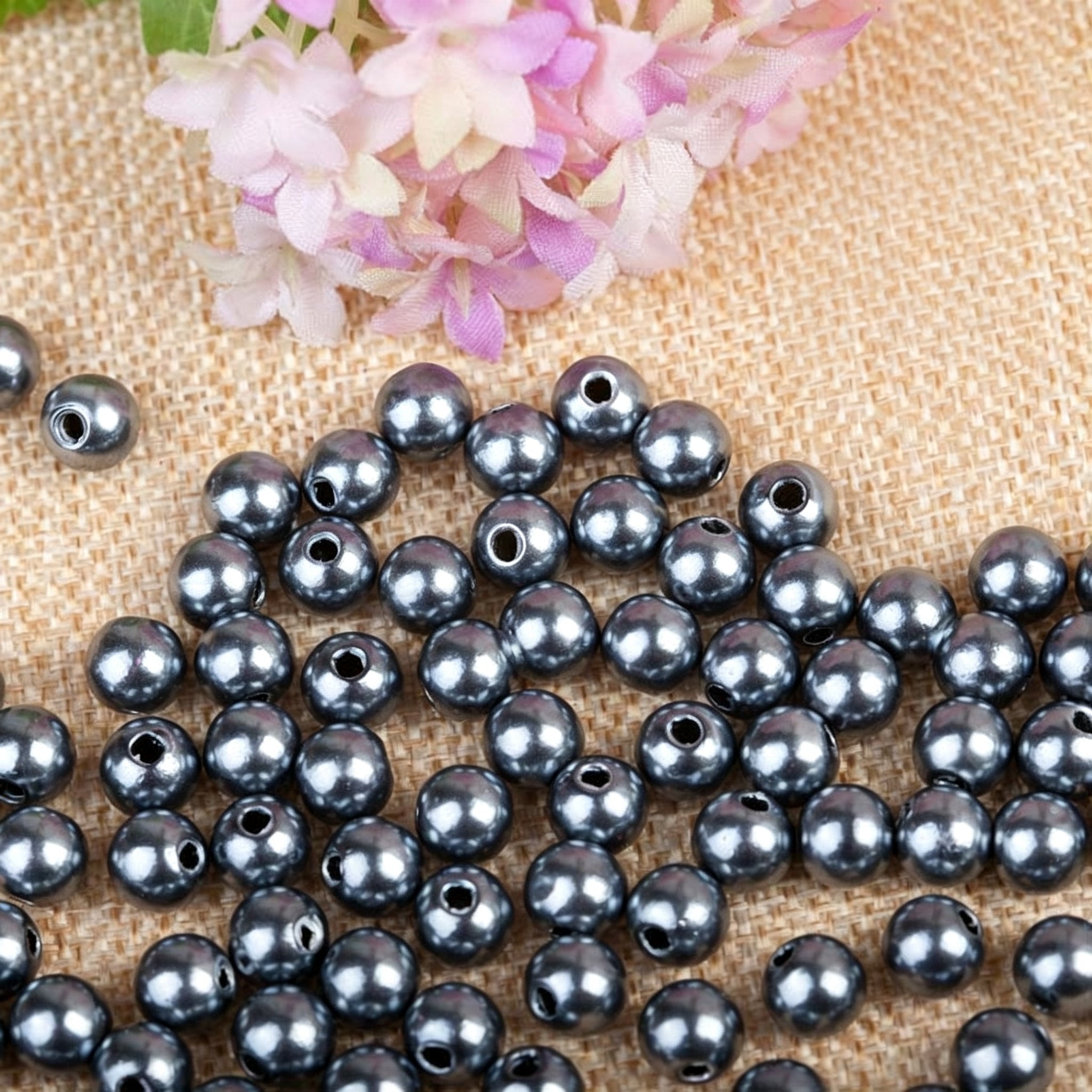 Round Faux Pearl ABS Plastic Beads Wholesale, Colorful Shiny Craft Colors, 6mm