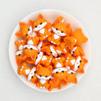 Orange Fox 3D Silicone Focal Beads Cute Animal Design 20pcs