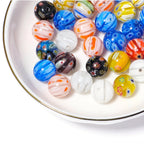 Millefiori Round Glass Beads 12mm Marble Texture Mixed Colors 10pcs 3