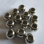 Polished Metallic Silver Acrylic Beads 10-12mm Large Hole CCB Plastic 100pcs 2