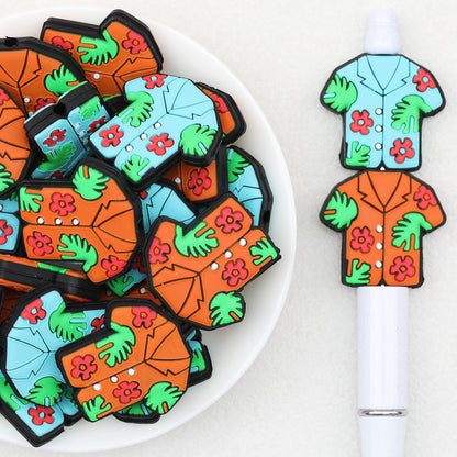 Summer Color Shirt Silicone Focal Beads 20pcs