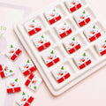 Christmas Square Acrylic Beads 16mm Gingerbread House Design 10pcs 5