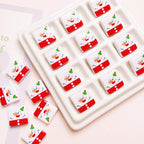 Christmas Square Acrylic Beads 16mm Gingerbread House Design 10pcs 5