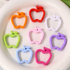 Colorful Apple Shape Acrylic Bead Frames 29.7x27mm 50pcs 2