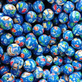 Medical Series 15mm Silicone Beads Printed Design Deep Blue 50pcs