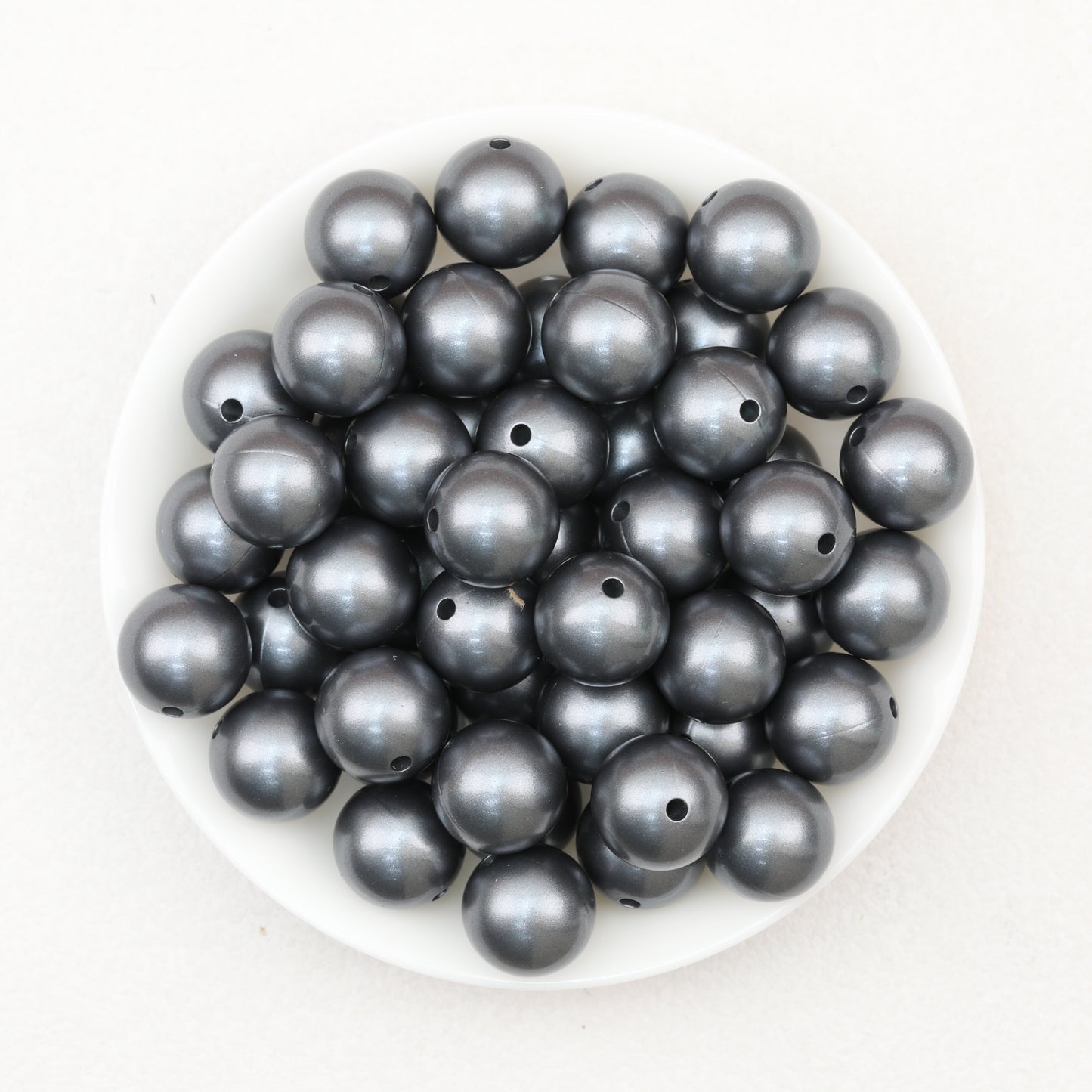 Metallic 15mm Round Silicone Beads 50pcs 11