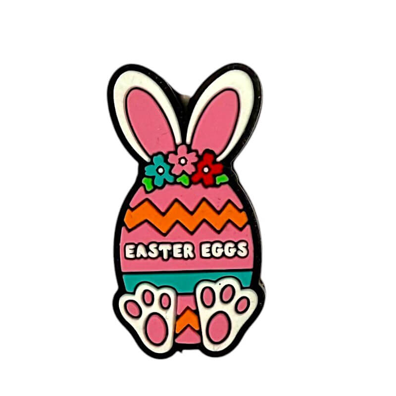 Silicone Focal Beads Easter Carrot Rabbit With Easter Eggs Text