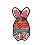 Silicone Focal Beads Easter Carrot Rabbit With Easter Eggs Text