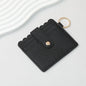PU Card Holder Keychain Multi Patterned - C9 Black